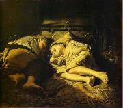 Vasily Perov Sleeping children oil painting reproduction